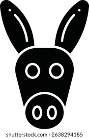 Donkey animal glyph vector, icon, design