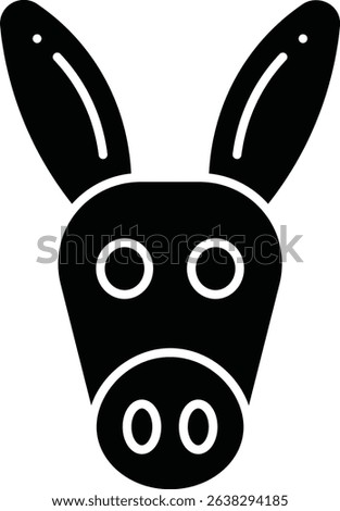Donkey animal glyph vector, icon, design