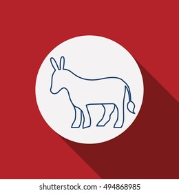 Donkey animal inside circle design
