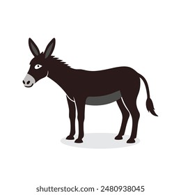 Donkey Animal isolated flat vector illustration on white background