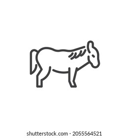 Donkey animal line icon. linear style sign for mobile concept and web design. Farm donkey outline vector icon. Symbol, logo illustration. Vector graphics