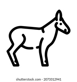 donkey animal line icon vector. donkey animal sign. isolated contour symbol black illustration