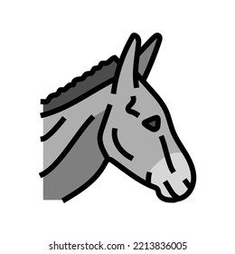 donkey animal zoo color icon vector. donkey animal zoo sign. isolated symbol illustration