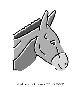 donkey animal zoo color icon vector. donkey animal zoo sign. isolated symbol illustration