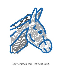 animal burro zoológico ícone doodle esboço vetor. animal burro zoológico sinal. símbolo isolado ilustração