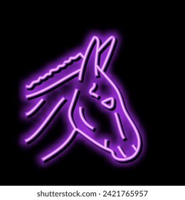 donkey animal zoo neon light sign vector. donkey animal zoo illustration