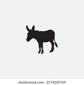 Donkey animals with a black outline on it vector graphic
