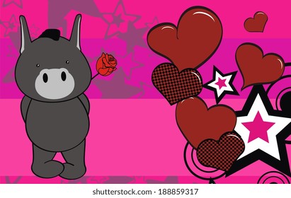 donkey baby cartoon cute rose in vector format very easy to edit