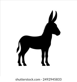 Donkey baby silhouette on white background. Donkey baby icon vector sign illustration design.