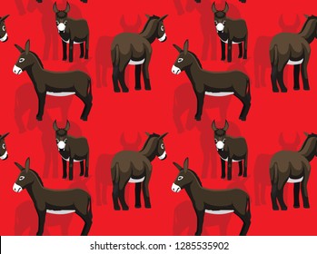 Donkey Balearic Cartoon Background Seamless Wallpaper