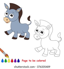 Donkey in to be colored. Coloring book for children. Visual game.
