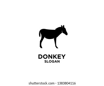 donkey black color with white background logo icon designs vector illustration sign silhouette
