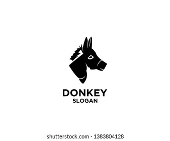 donkey black color with white background logo icon designs vector illustration sign silhouette