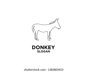 donkey black outline with black background logo icon designs vector illustration sign silhouette