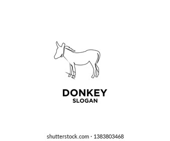 donkey black outline with black background logo icon designs vector illustration sign silhouette