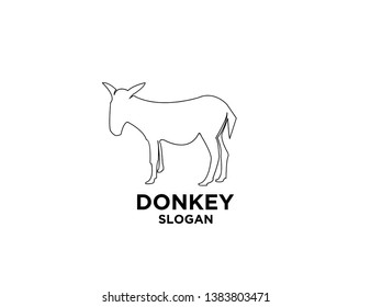 donkey black outline with black background logo icon designs vector illustration sign silhouette