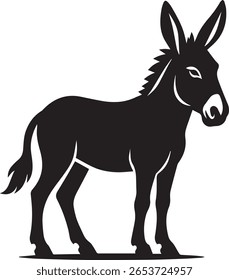 ilustração de vetor de silhueta preta burro