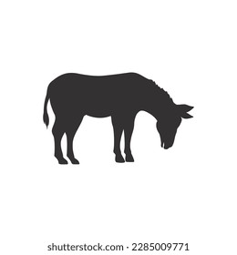 Donkey black silhouette vector on a white background