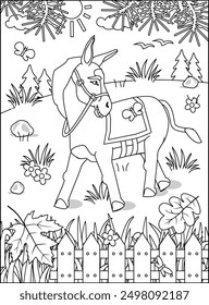 Donkey or burro coloring page
