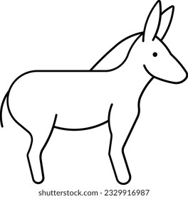 donkey burro horse animal wild Outline