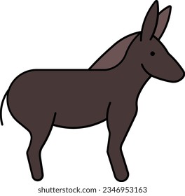 donkey burro horse animal wild Outline