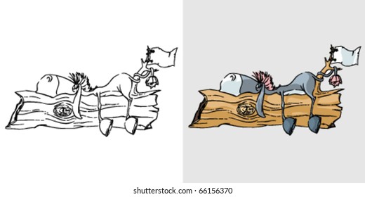 Donkey capitulation vector art. Donkey with cartoon vector illustration. Hand drawn colored art character easy editable for book.