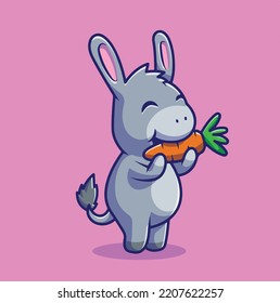 Donkey with carrot art with eps 10