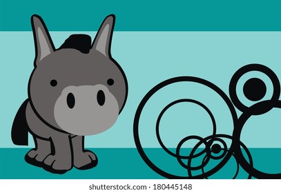 donkey cartoon baby background in vector format