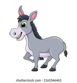 donkey cartoon character vector design isolated on white background
