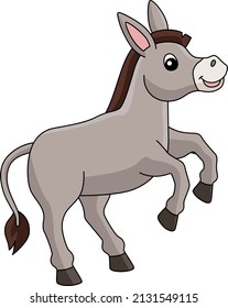 Donkey Cartoon Colored Clipart Illustration