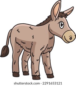 Donkey Cartoon Colored Clipart Illustration