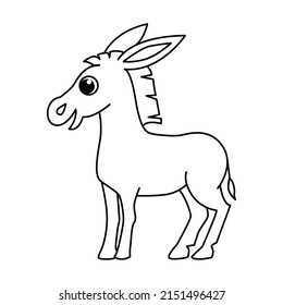 Donkey Cartoon Coloring Page Illustration Vector Stock Vector (Royalty ...