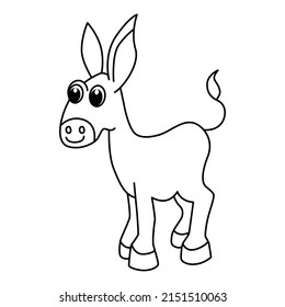 Donkey Cartoon Coloring Page Illustration Vector Stock Vector (Royalty ...