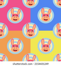 Donkey cartoon seemless pattern vector 