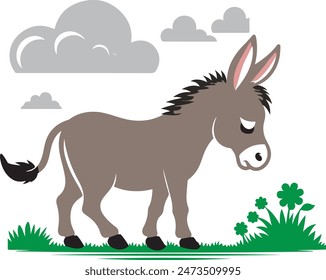 donkey cartoon vector , illustration 