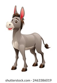 Donkey cartoon vector illustration isolated on white background