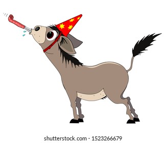 donkey celebrates the beginning of the new year