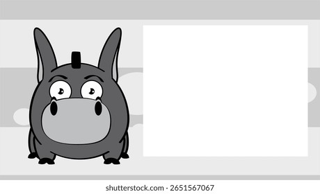 donkey character cartoon expression background picture frame in vector format