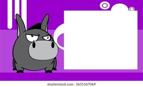 donkey character cartoon expression background picture frame in vector format