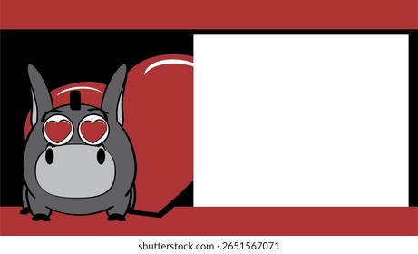 donkey character cartoon expression background picture frame in vector format