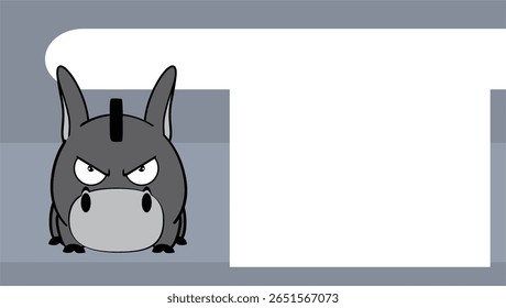donkey character cartoon expression background picture frame in vector format