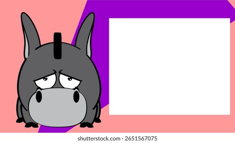 donkey character cartoon expression background picture frame in vector format