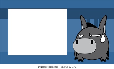 donkey character cartoon expression background picture frame in vector format