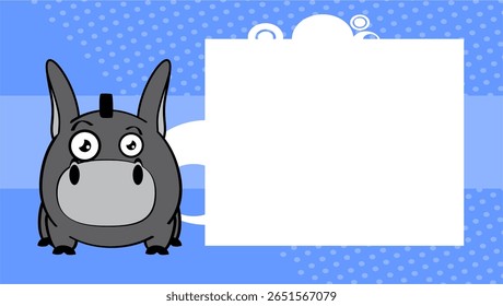 donkey character cartoon expression background picture frame in vector format
