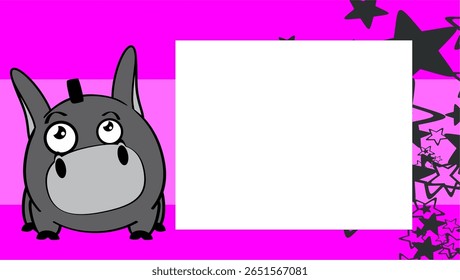 donkey character cartoon expression background picture frame in vector format