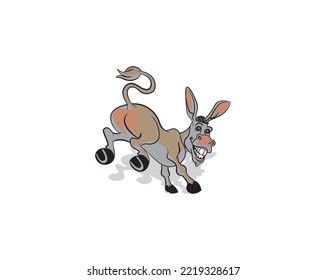 Diseño de caracteres de burro para ilustración o vectorial