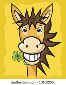 donkey with clover