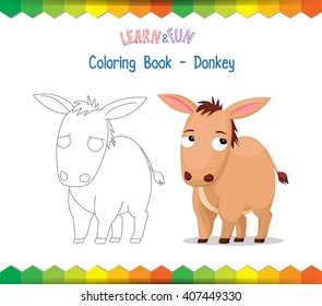 Donkey coloring book educational game