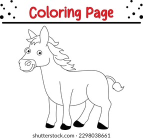 Donkey Coloring book Page for Kids