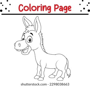 Página del libro de colorear burro para niños